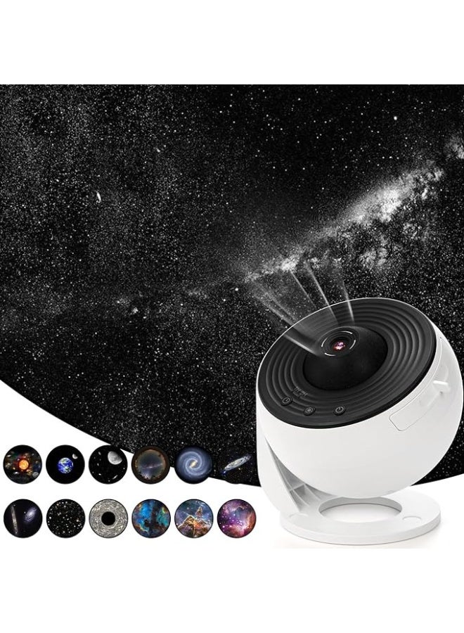 12-in-1 Planetarium Galaxy Projector - HD Realistic Starry Sky Night Light with 12 Film Discs - 360° Rotating Nebula Projector for Kids Bedroom - Adjustable Focus Home Theater Ceiling Decor - Ideal Gift for Birthday, Wedding & Christmas - Image 1